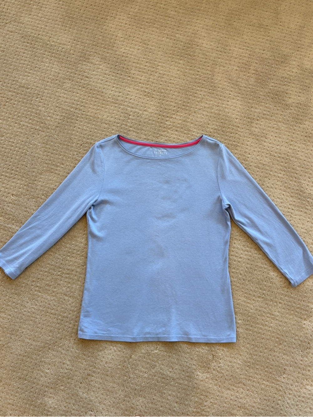 Talbots M Light Blue 3/4 Sleeve Tee